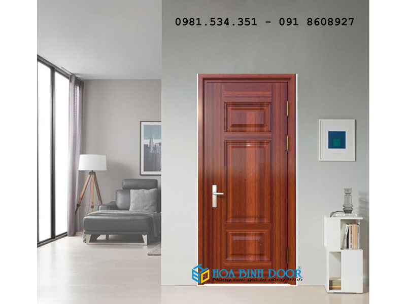 Giá cửa thép vân gỗ 1 cánh tại quận 1-  Báo giá mới nhất