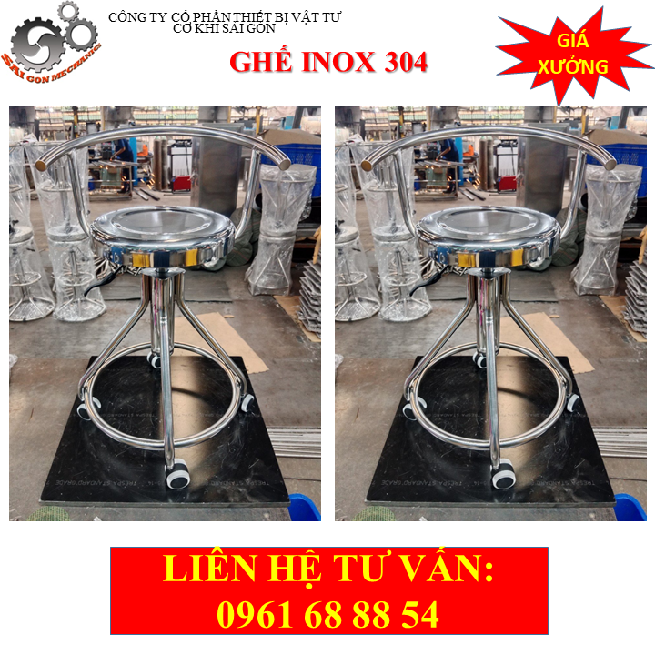 Ghế phòng thí nghiệm có tựa lưng inox model CKSG-9101
