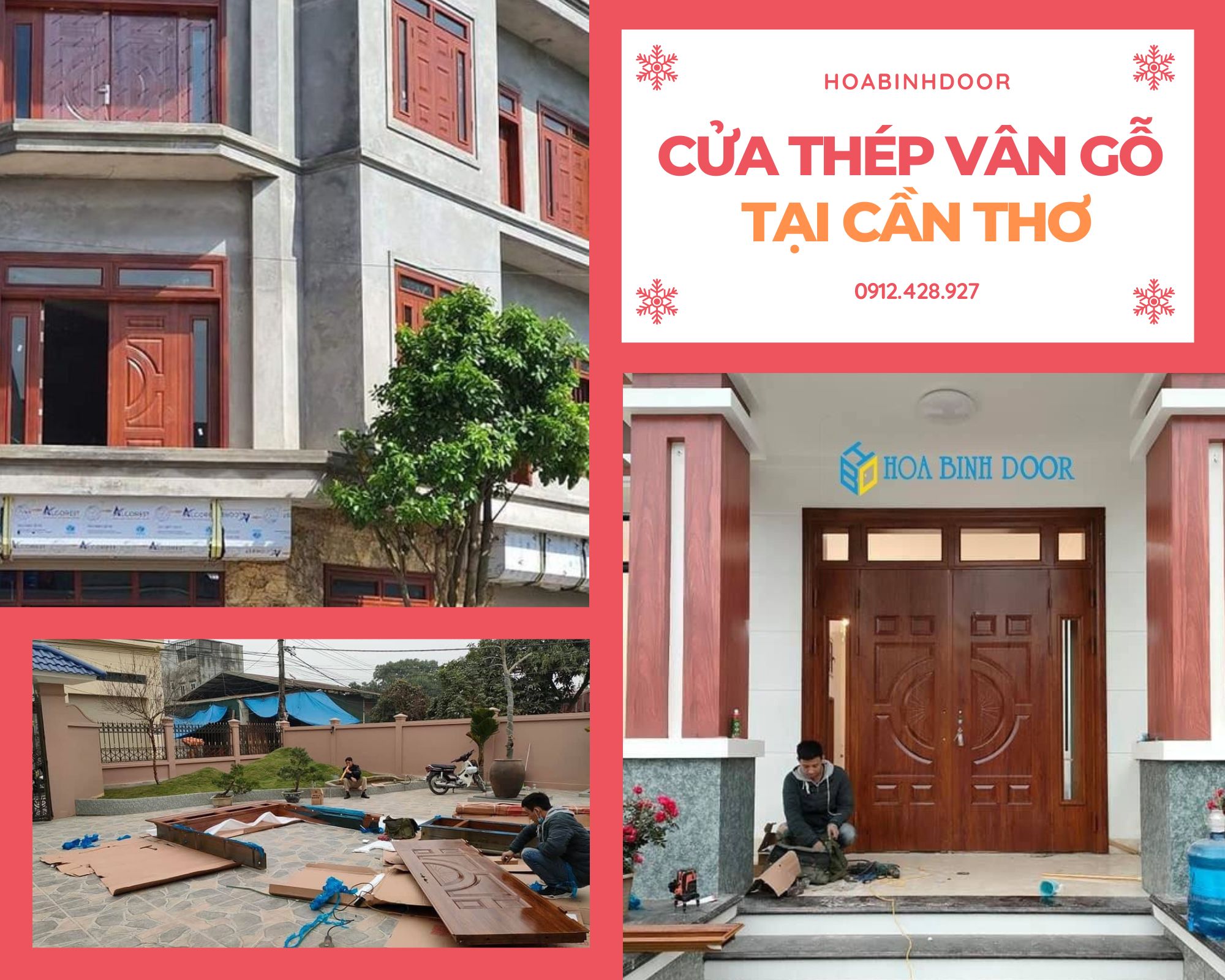 Giá Cửa Thép Vân Gỗ Tại Cần Thơ  HOABINHDOOR