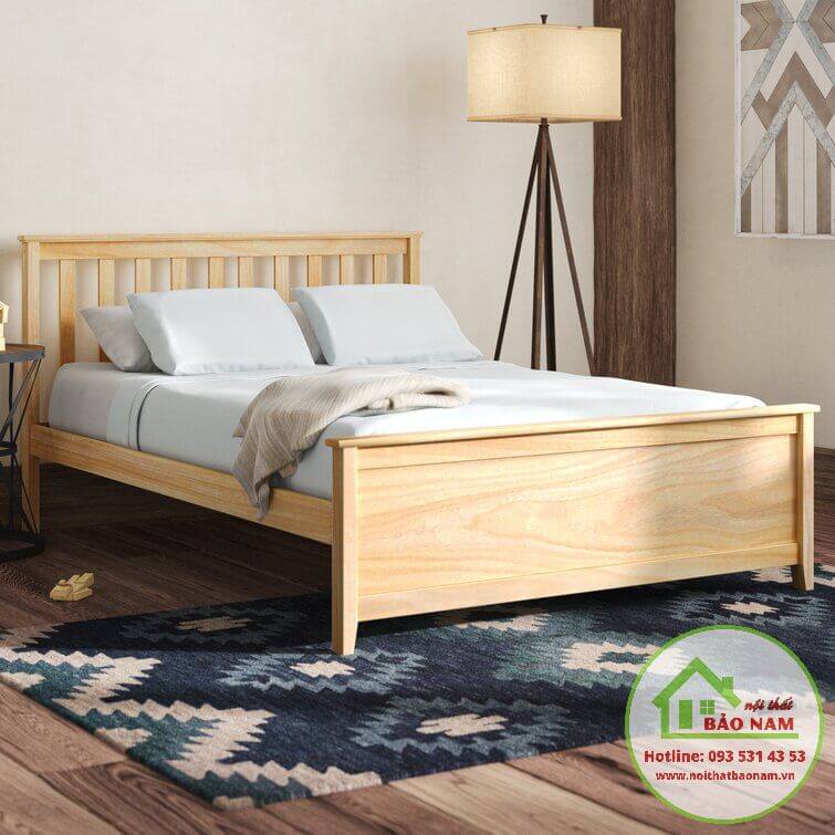 Giường gỗ tự nhiên hiện đại hcm - Đóng giường ngủ gỗ giá rẻ