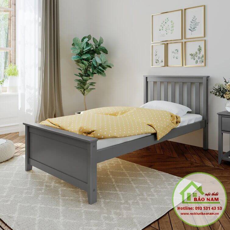 Giường gỗ tự nhiên hiện đại hcm - Đóng giường ngủ gỗ giá rẻ