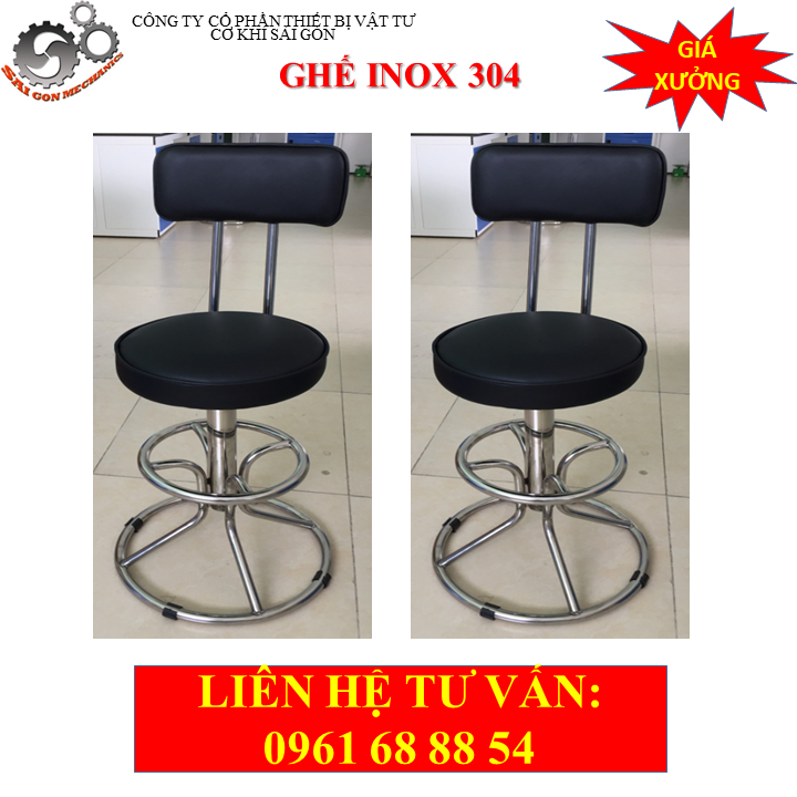 Ghế phòng thí nghiệm inox bọc nệm có tựa lưng model CKSG-9108