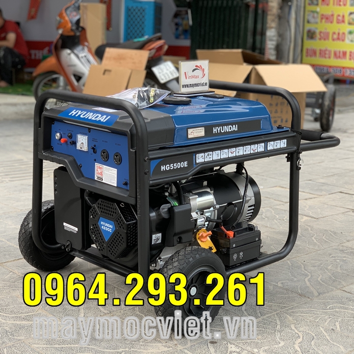 Máy phát điện Huyndai HG5500E đề nổ tự động, công suất 5.5kw