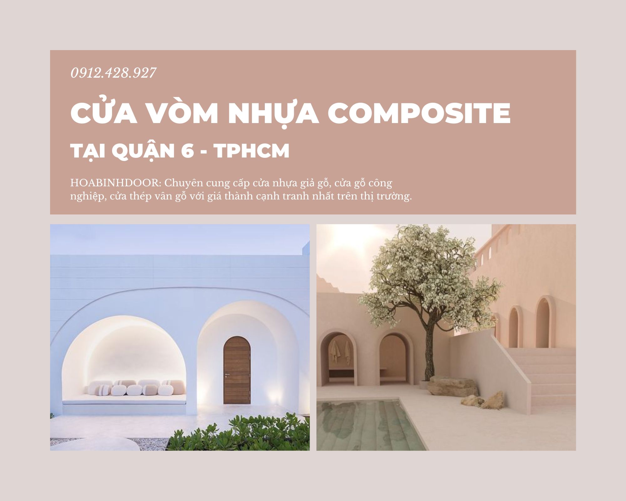Báo giá cửa vòm nhựa tại quận 6  hoabinhdoor