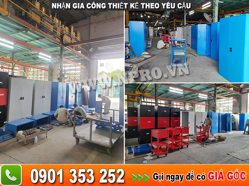 Tủ dụng cụ cơ khí 2 cánh 8 ngăn chứa vật tư đồ nghề nhà xưởng