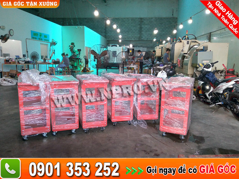 Tủ dụng cụ cơ khí 2 cánh 8 ngăn chứa vật tư đồ nghề nhà xưởng