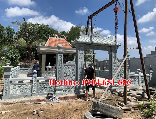 Cổng đá khu lăng mộ đẹp - Xây cổng khu lăng mộ, nghĩa trang