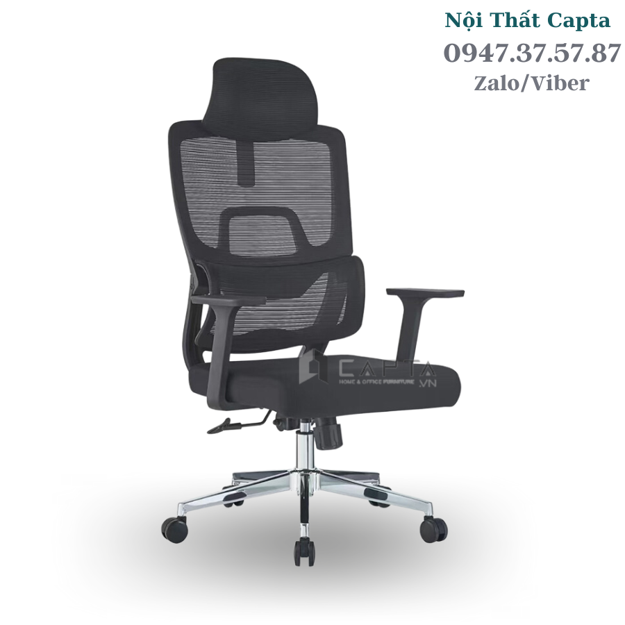 Ghế trưởng phòng có tựa đầu lưng lưới ngả đa chiều hiện đại Capta HCM