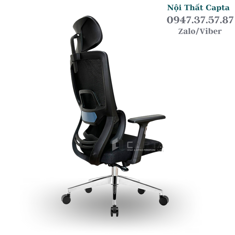 Ghế trưởng phòng có tựa đầu lưng lưới ngả đa chiều hiện đại Capta HCM