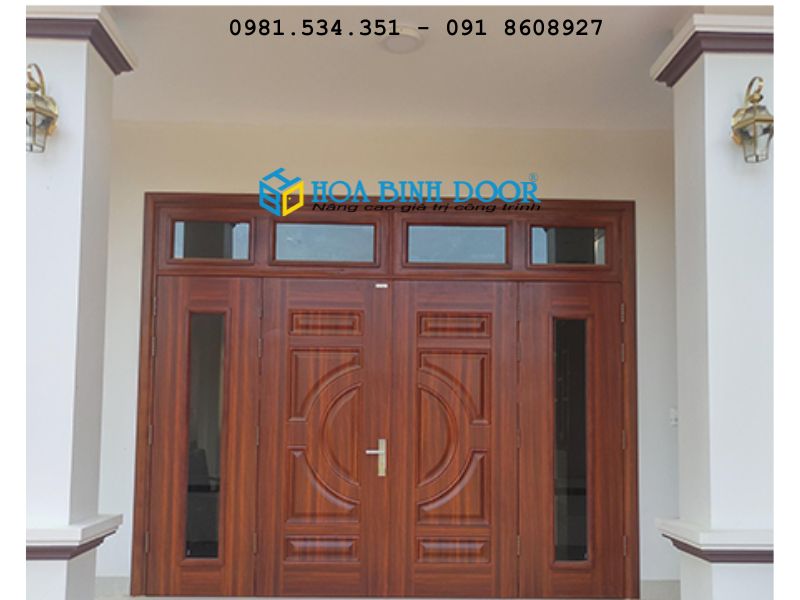 Giá cửa thép vân gỗ 4 cánh tại quận 1 - Cửa chất lượng