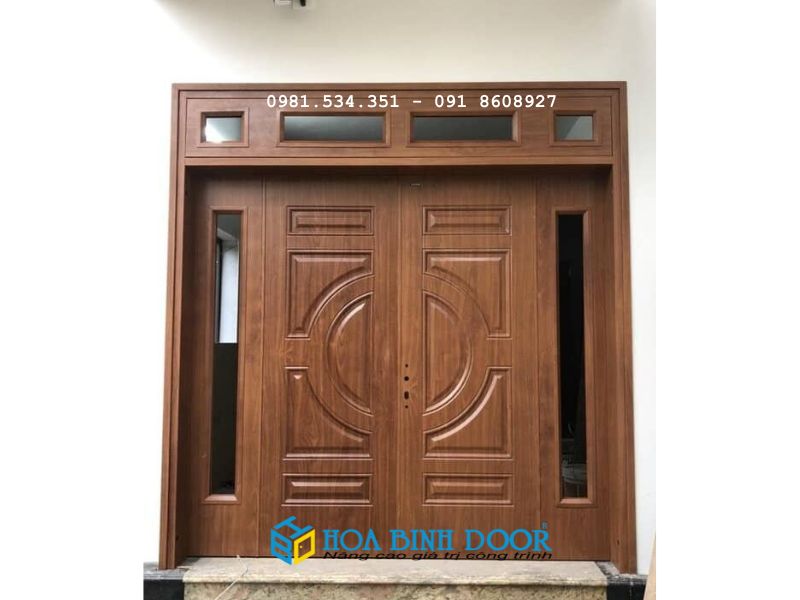 Giá cửa thép vân gỗ 4 cánh tại quận 1 - Cửa chất lượng