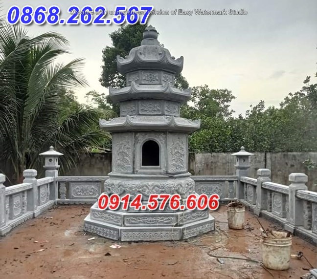 0226 Mẫu mộ đá đẹp lục lăng hình bát giác bán kiên giang