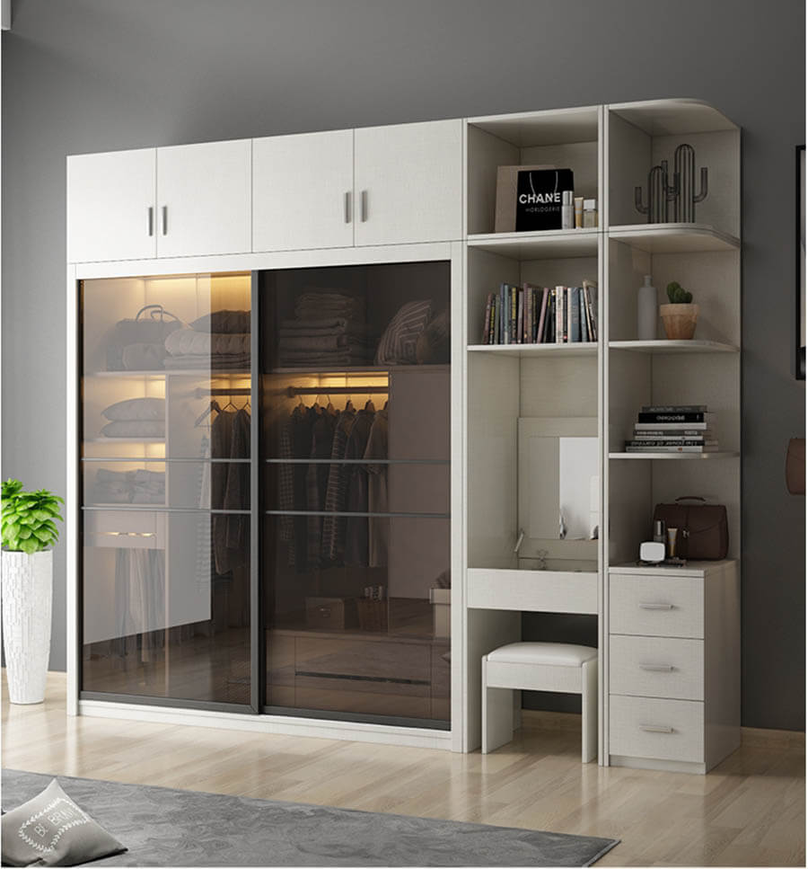 Tủ áo cánh kính lùa giá rẻ - Thi công tủ áo cánh kính