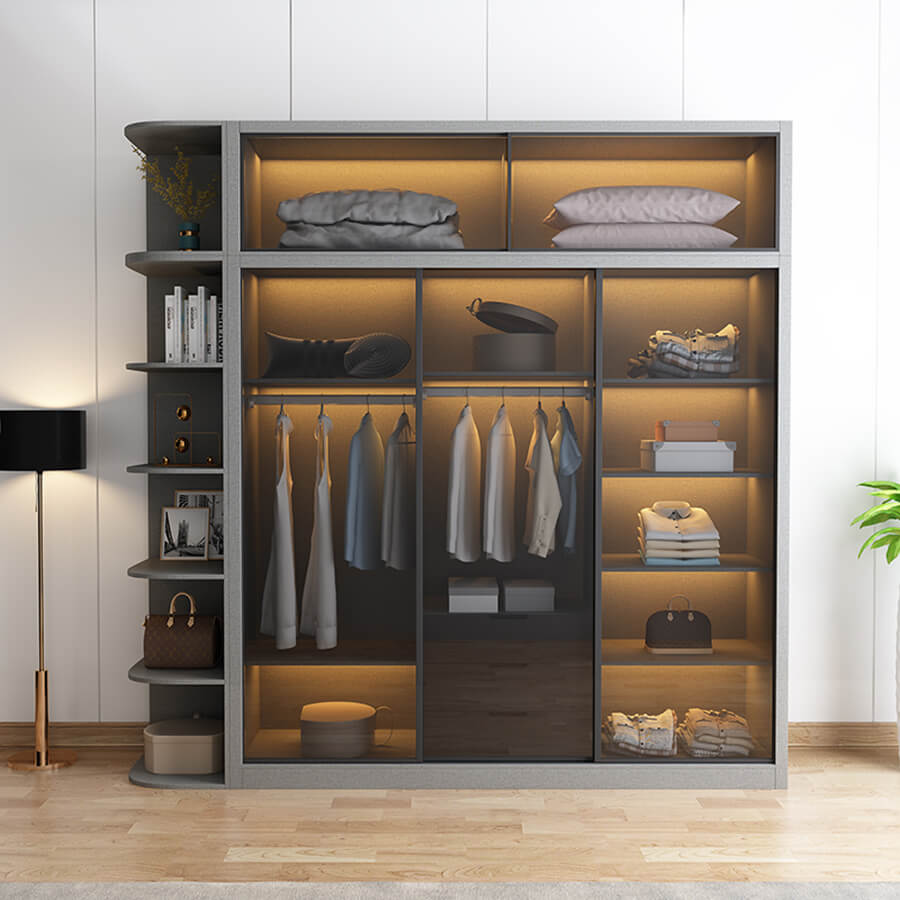 Tủ áo cánh kính lùa giá rẻ - Thi công tủ áo cánh kính