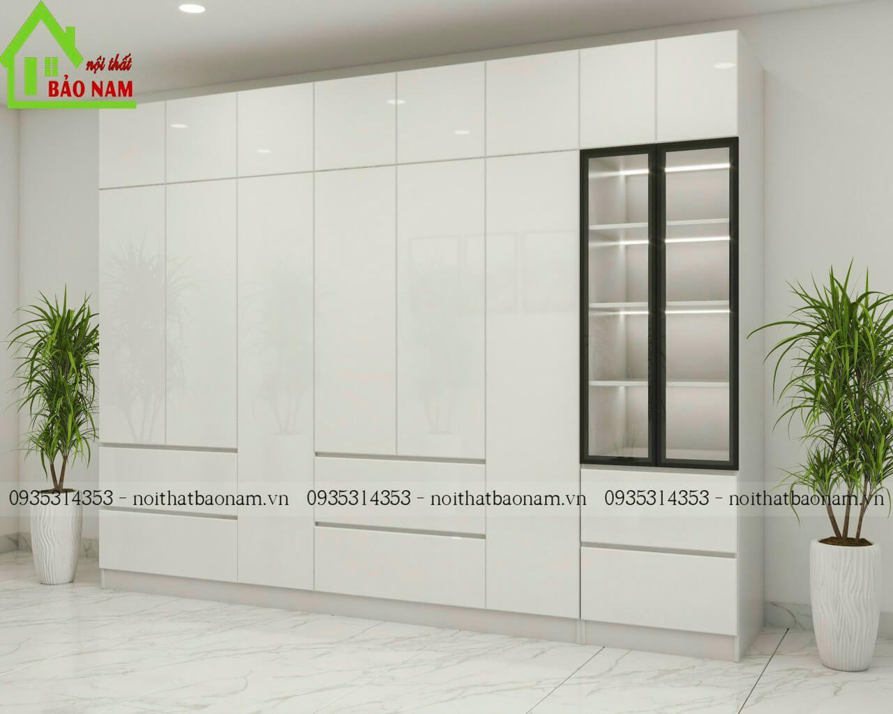 Tủ áo acrylic an cường đẹp - Gia công tủ áo giá rẻ thủ đức