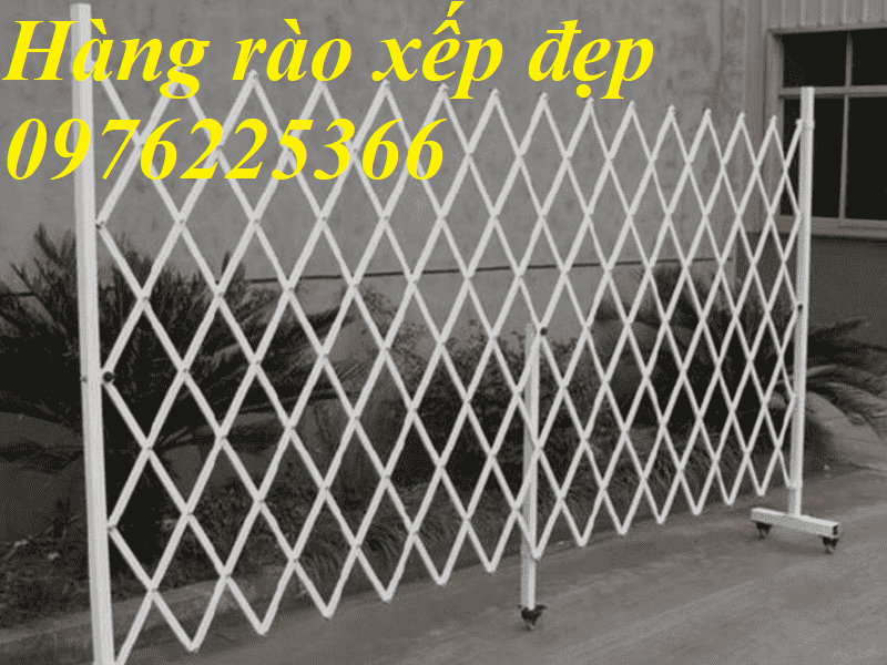 Báo giá hàng rào xếp sắt kéo tay ,hàng rào xếp di động