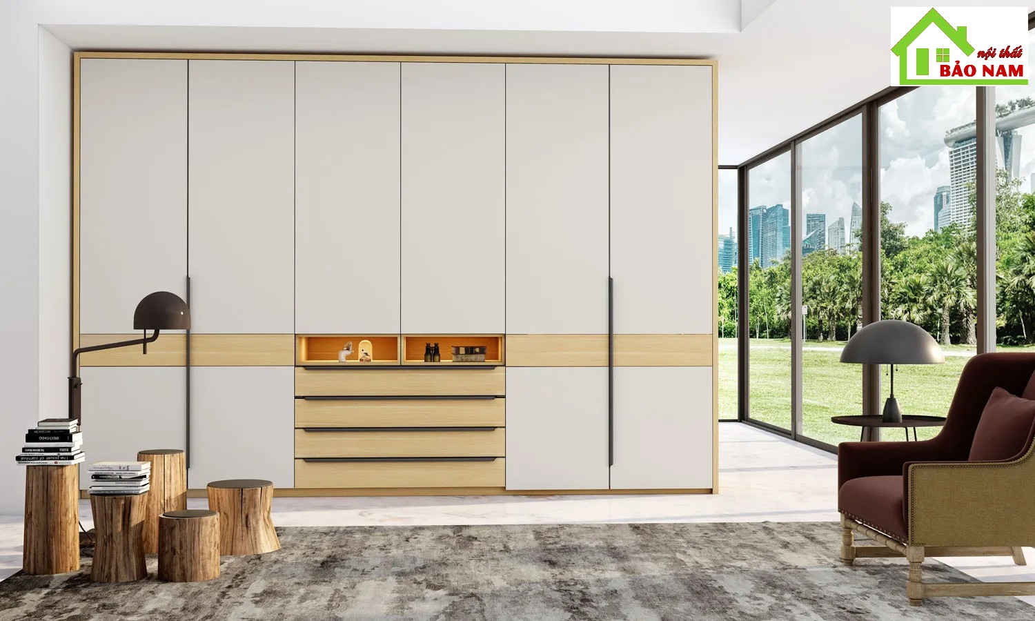 Tủ quần áo MDF - Mẫu tủ quần áo gỗ An Cường