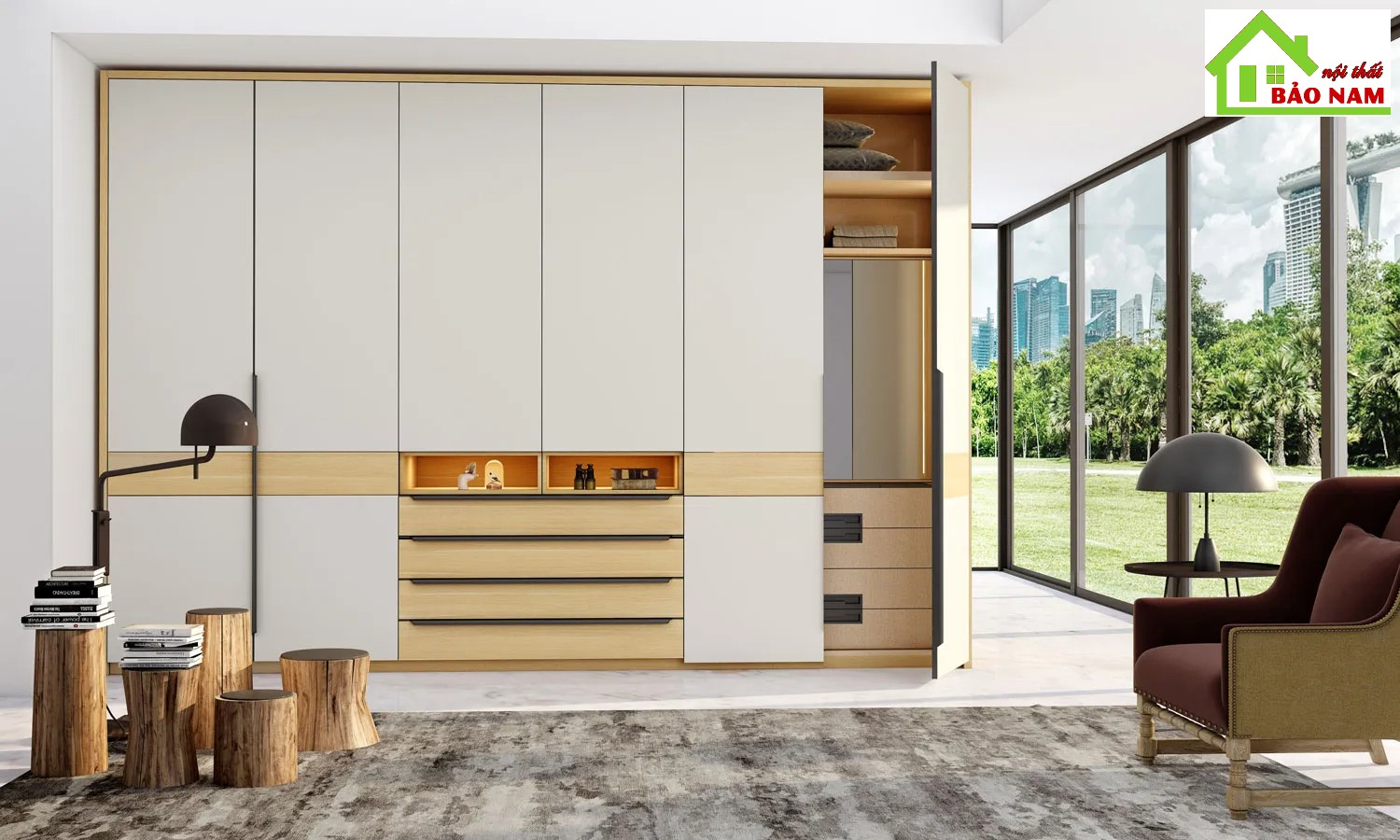Tủ quần áo MDF - Mẫu tủ quần áo gỗ An Cường