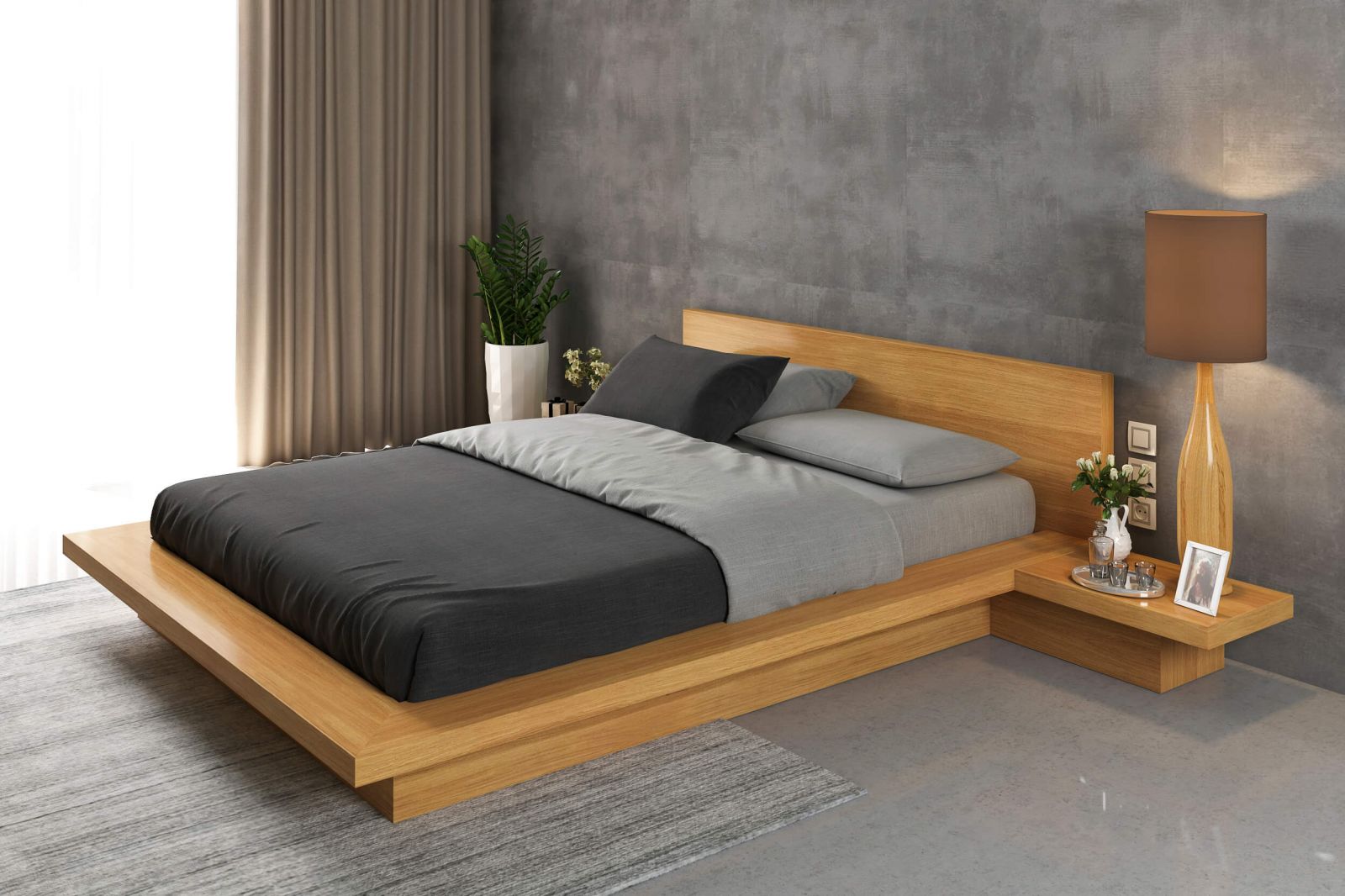 Giường gỗ mdf đẹp giá rẻ - Đóng giường ngủ gỗ an cường