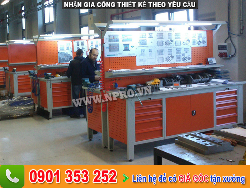 Bàn thao tác công nghiệp, bàn nguội cơ khí giá xưởng