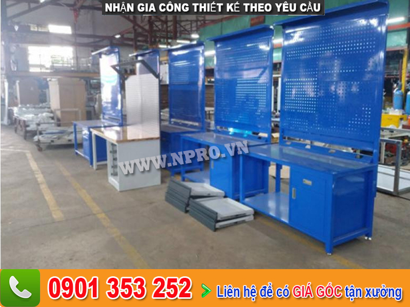 Bàn thao tác công nghiệp, bàn nguội cơ khí giá xưởng