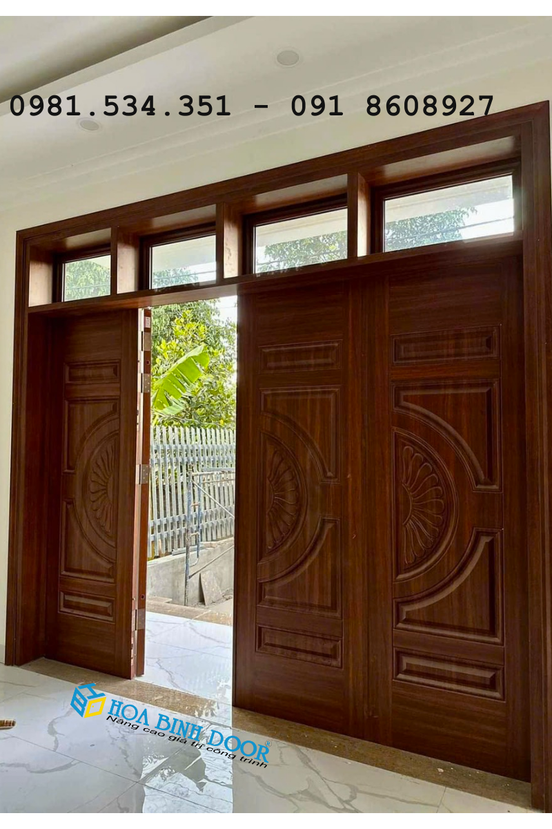 Cửa thép vân gỗ tại TP.HCM - Mẫu cửa thép vân gỗ giá rẻ