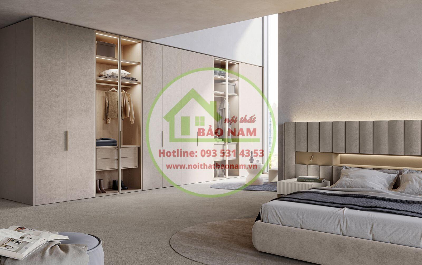Tủ áo cánh mở đẹp hiện đại - Thi công tủ áo giá rẻ Thủ Đức