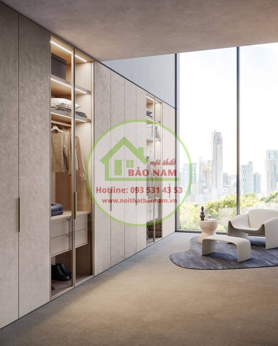 Tủ áo cánh mở đẹp hiện đại - Thi công tủ áo giá rẻ Thủ Đức