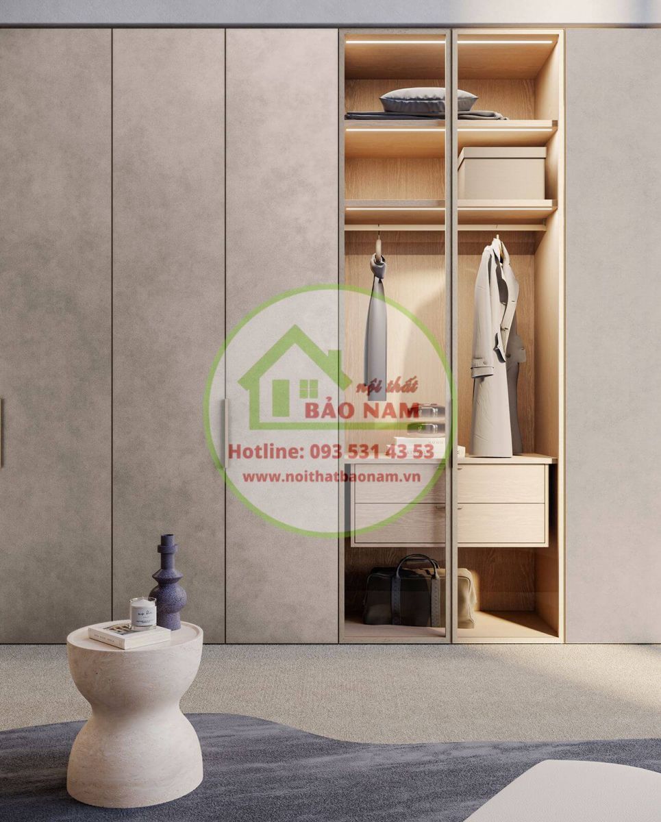 Tủ áo cánh mở đẹp hiện đại - Thi công tủ áo giá rẻ Thủ Đức