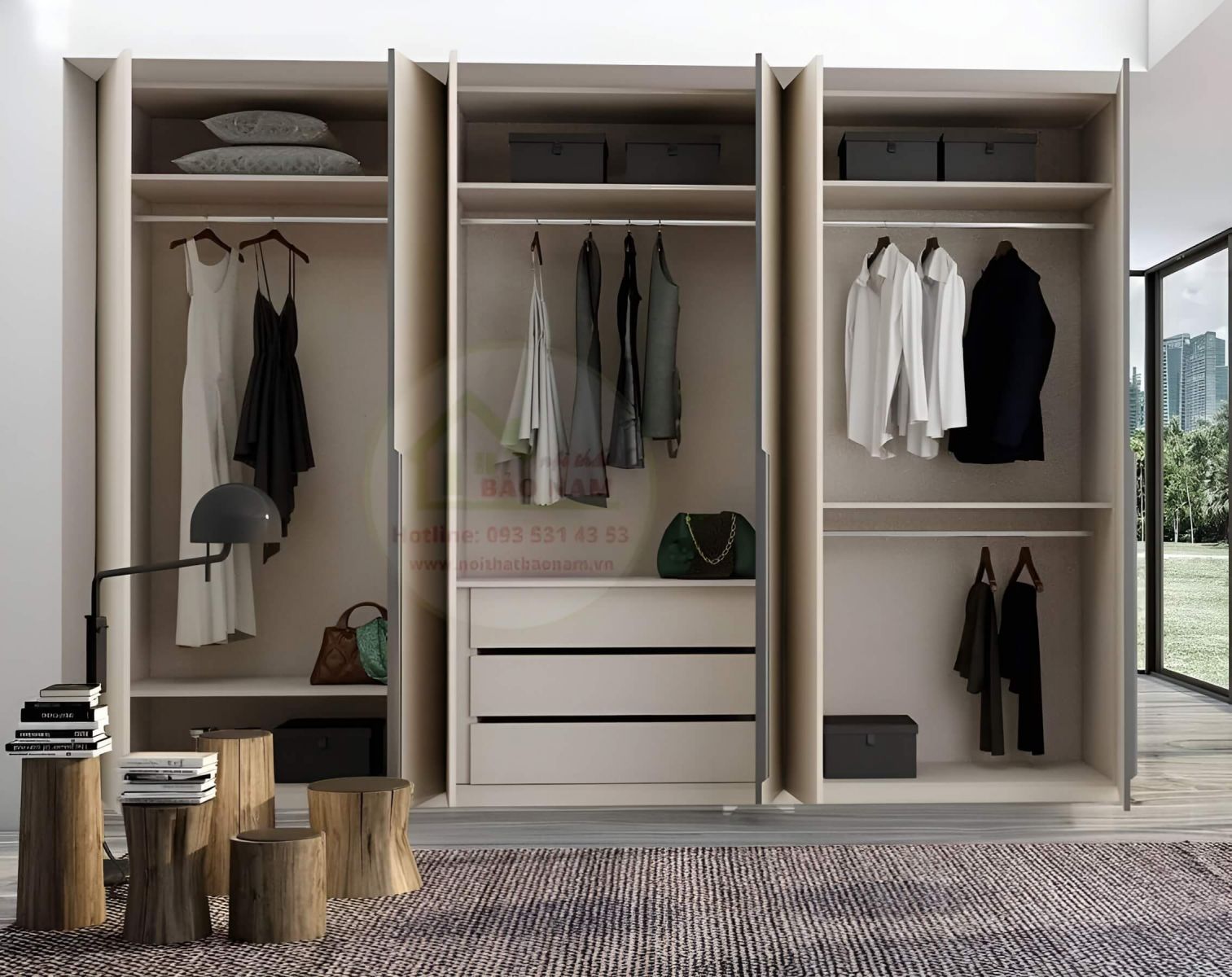 Tủ áo gỗ acrylic hiện đại đẹp - Thi công tủ áo giá rẻ Thủ Đức