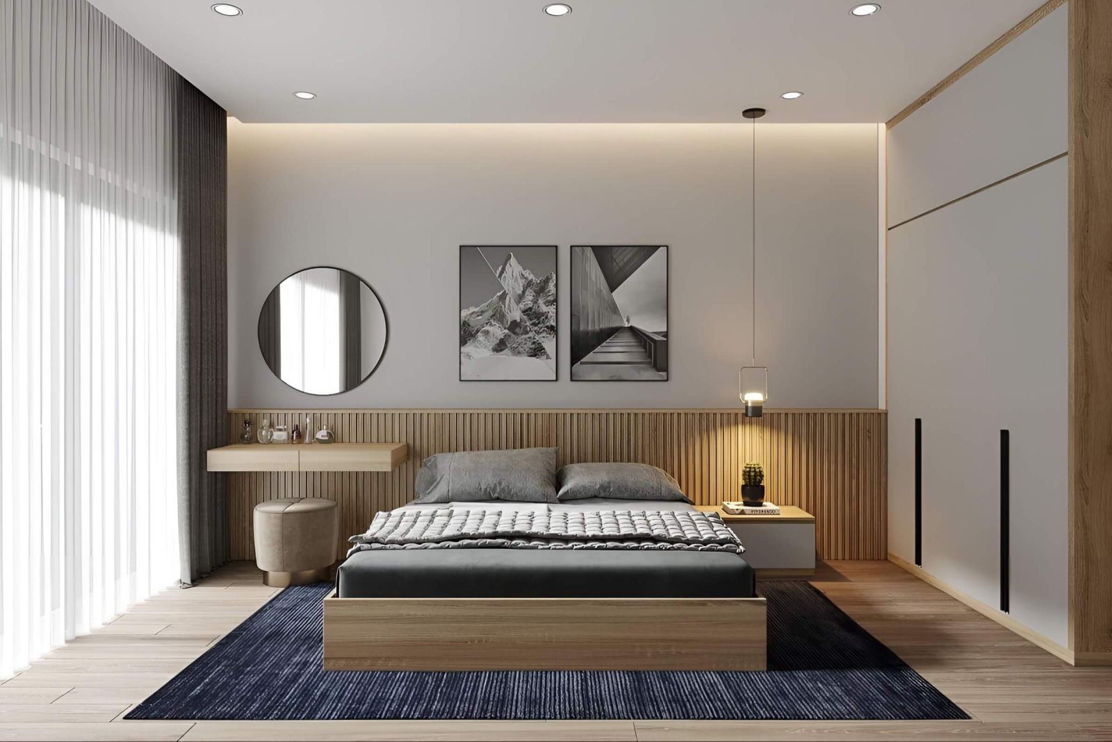 Mẫu phòng ngủ hiện đại đẹp hcm - Thiết kế nội thất phòng ngủ giá rẻ