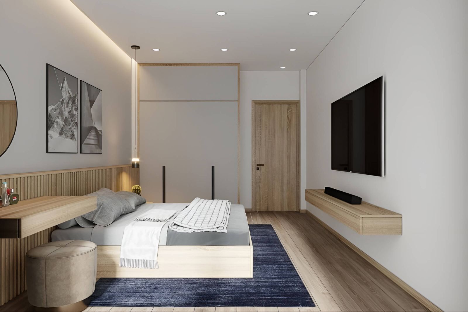 Mẫu phòng ngủ hiện đại đẹp hcm - Thiết kế nội thất phòng ngủ giá rẻ
