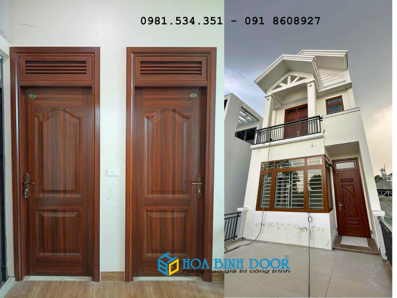 Cửa thép vân gỗ tại Bìn Tân - Mẫu cửa đẹp nhất 2023