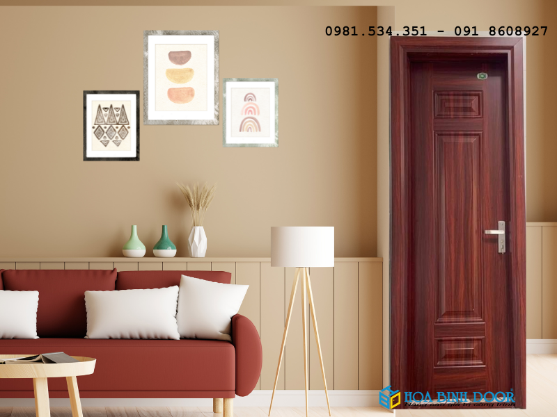 Cửa thép vân gỗ tại Bìn Tân - Mẫu cửa đẹp nhất 2023