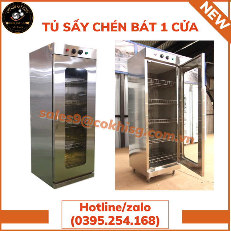 Tủ sấy chén bát 1 cửa sử dụng trong công nghiệp