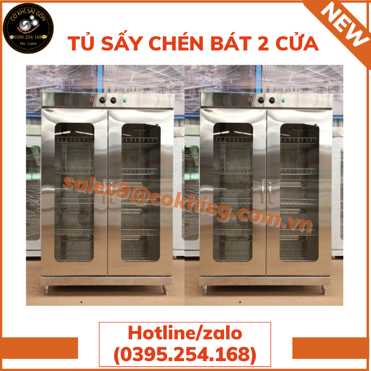 Tủ sấy chén bát 2 cửa sử dụng trong công nghiệp