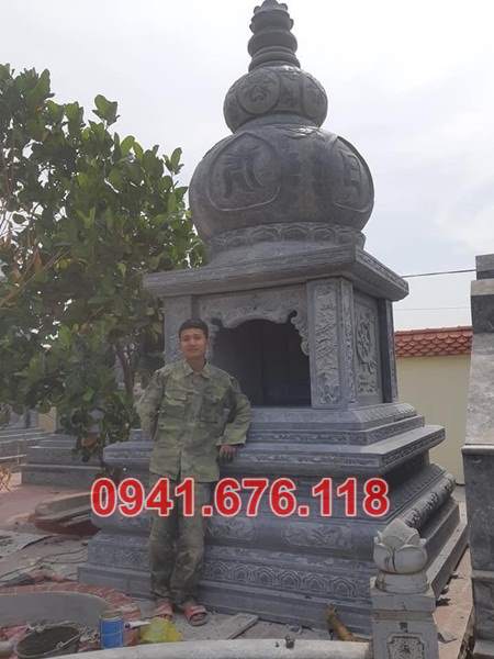 Mẫu 185 mộ tháp đá đẹp bán ninh bình bảo tháp sư
