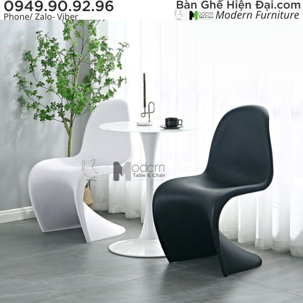 Bộ bàn Tulip tiếp khách Spa 2 ghế tựa lưng nhựa chân quỳ hiện đại