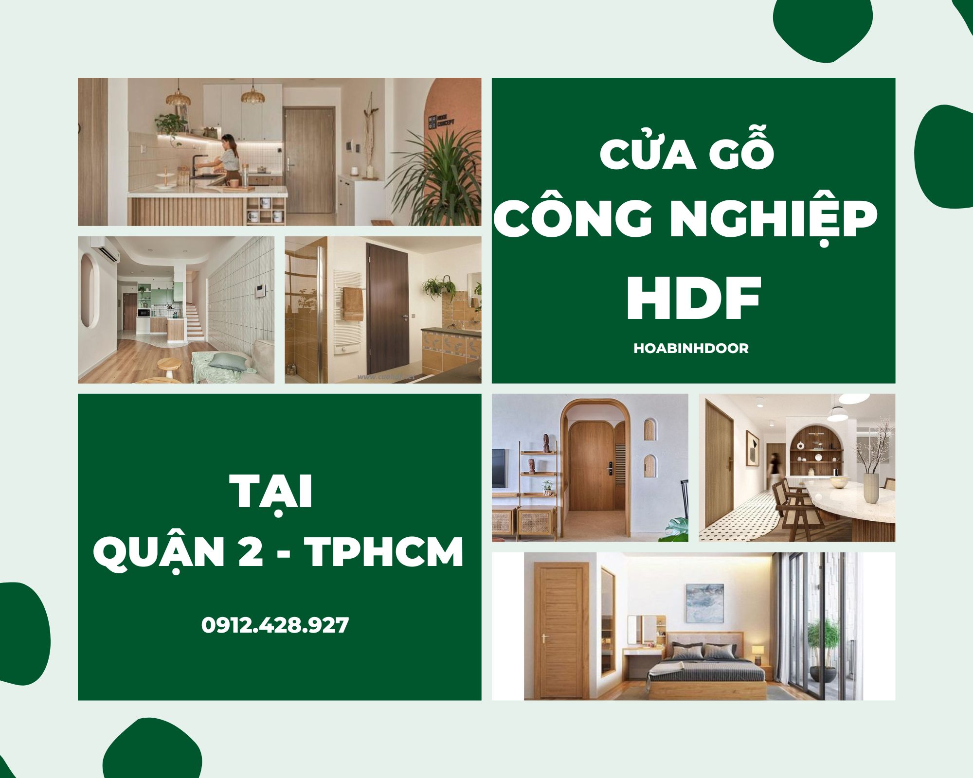 Cửa gỗ công nghiệp HDF tại Quận 2  Cửa gỗ giá rẻ