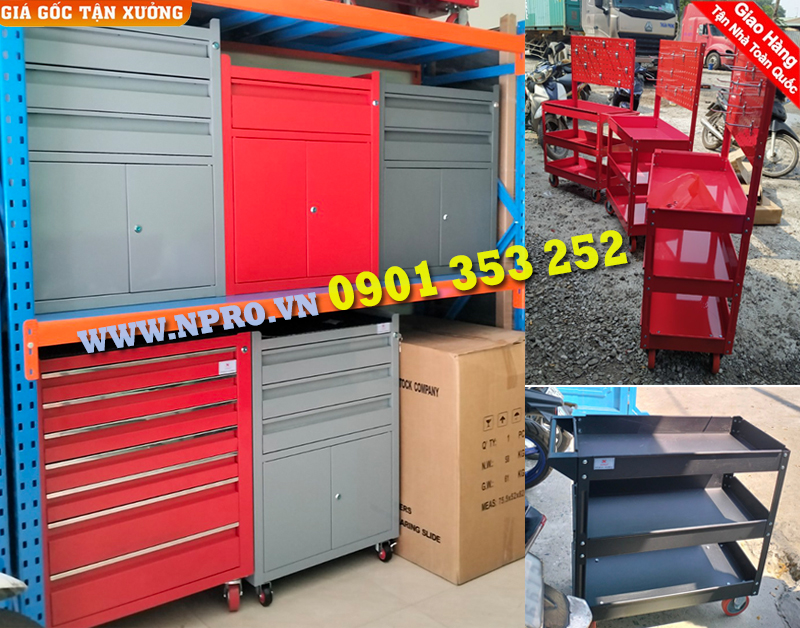Tủ đồ nghề 7 ngăn kéo di động với 2 phiên bản tiện lợi