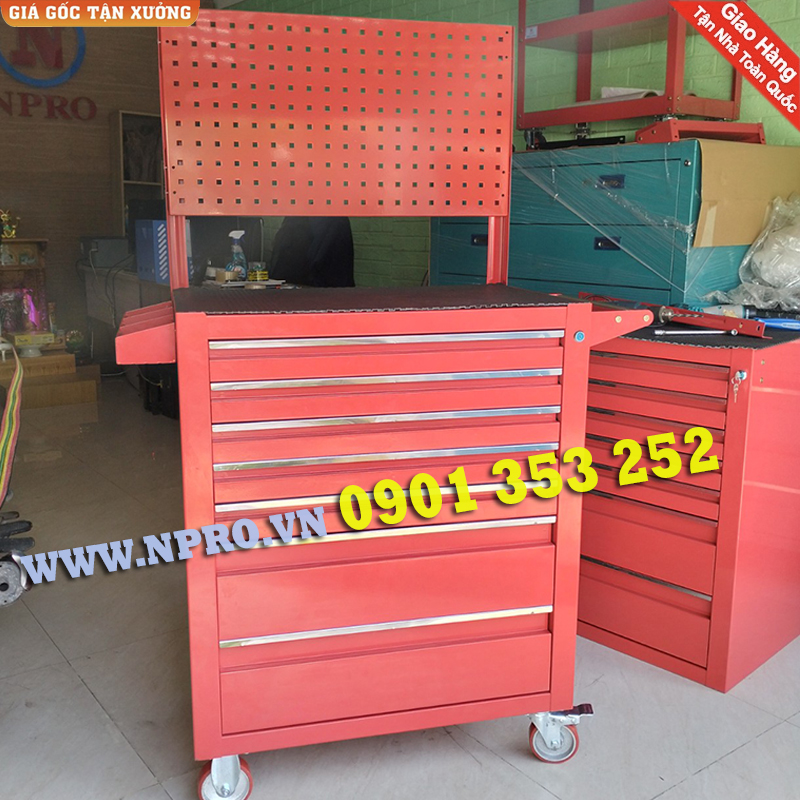 Tủ đồ nghề 7 ngăn kéo di động với 2 phiên bản tiện lợi