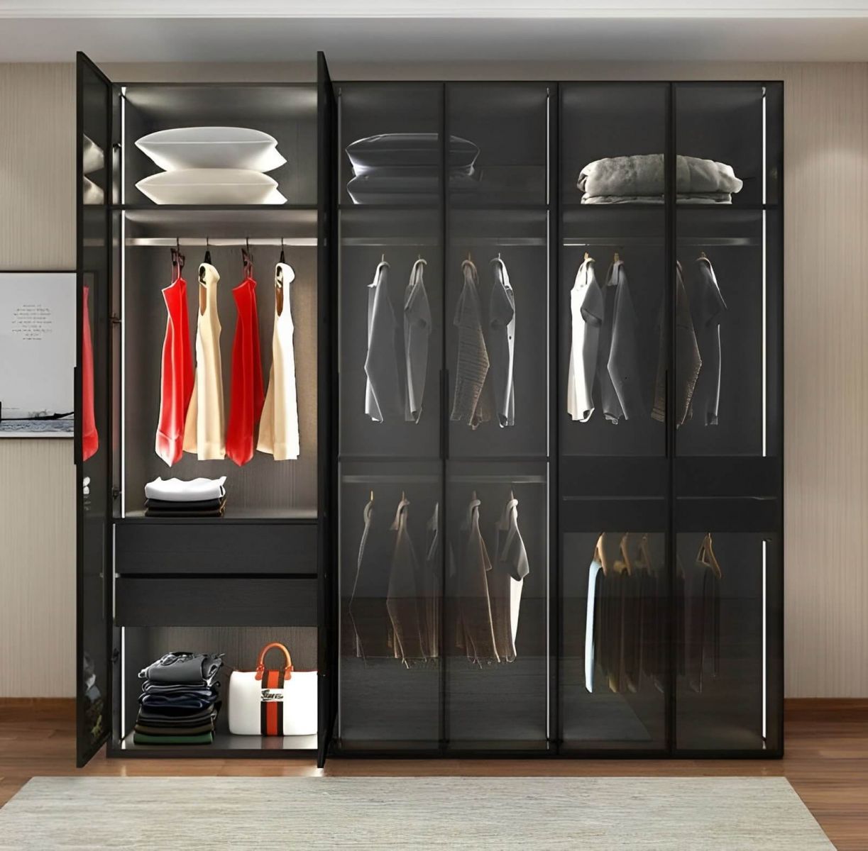 Top các mẫu tủ quần áo cánh kính hiện đại tphcm