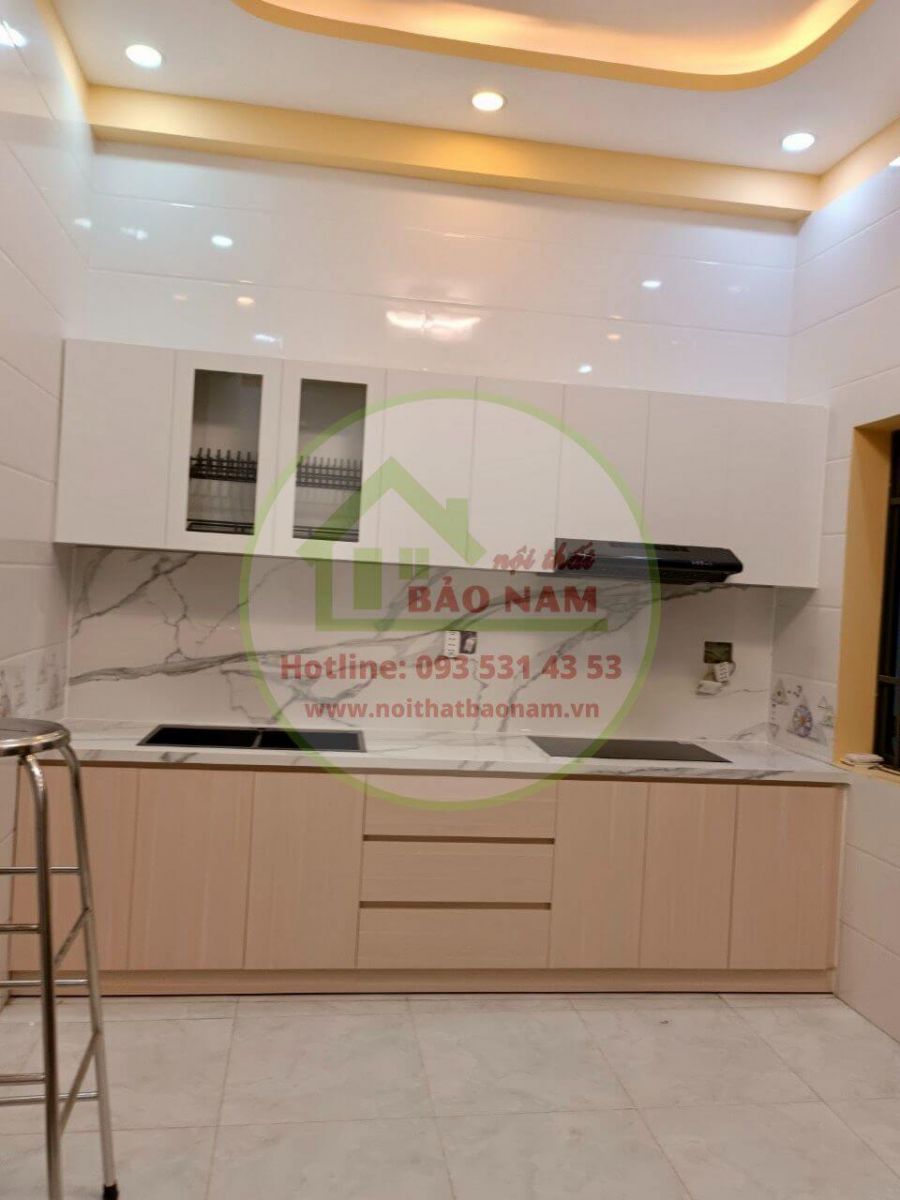 Tủ bếp chữ i đẹp giá rẻ hcm - Đóng tủ bếp gỗ an cường