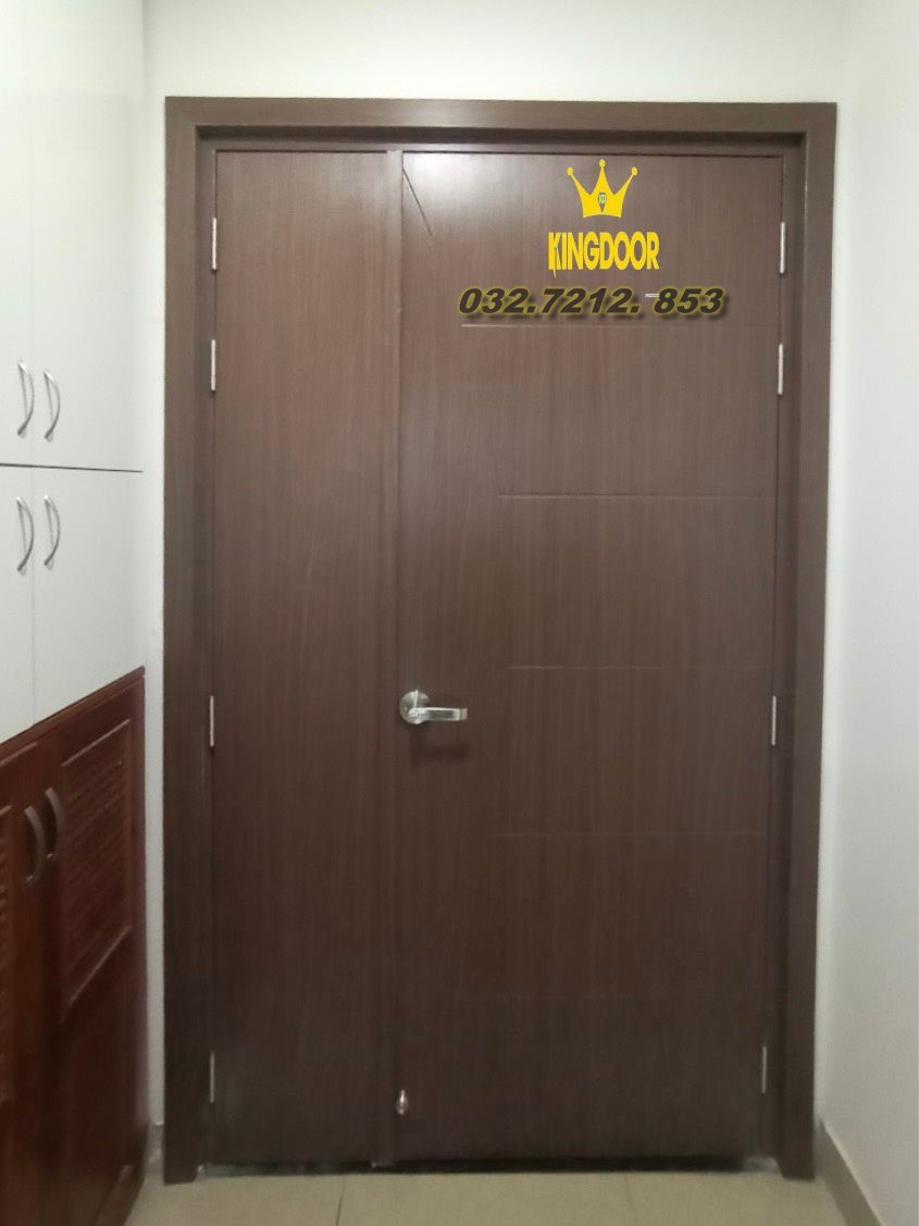 Cửa nhựa Composite 2 cánh - Cửa nhựa có ô kính