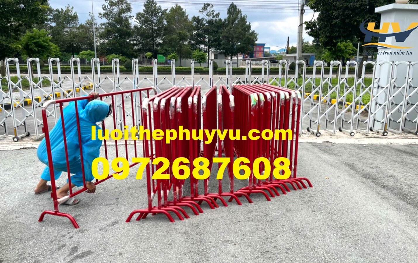 Hàng rào di động, hàng rào xếp gọn, hàng rào sắt có bánh xe