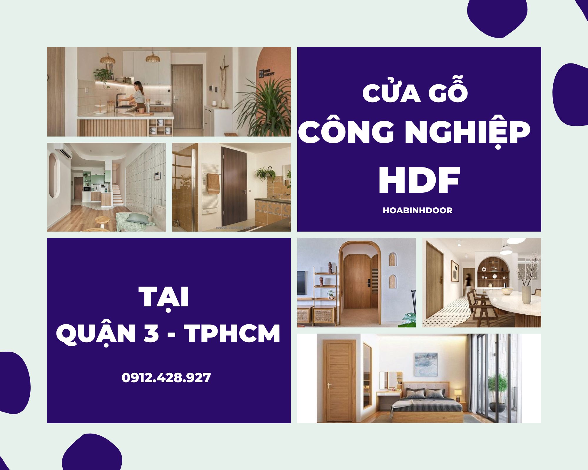 Cửa gỗ HDF tại Quận 3  cửa gỗ công nghiệp giá rẻ