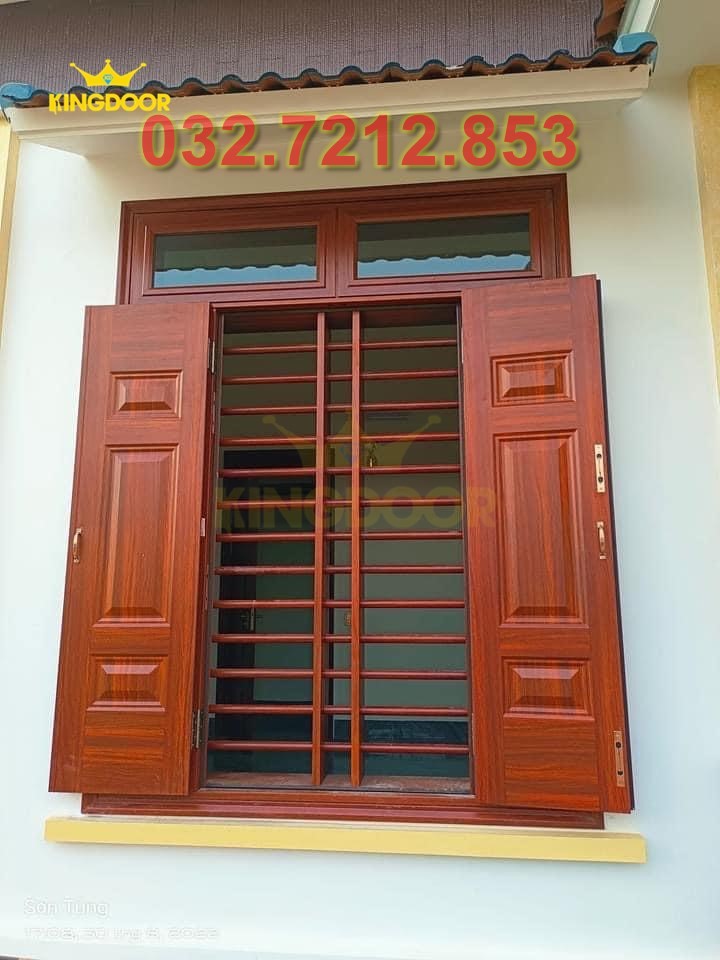 Cửa sổ thép vân gỗ - mẫu cửa sổ đẹp tại Bình Dương