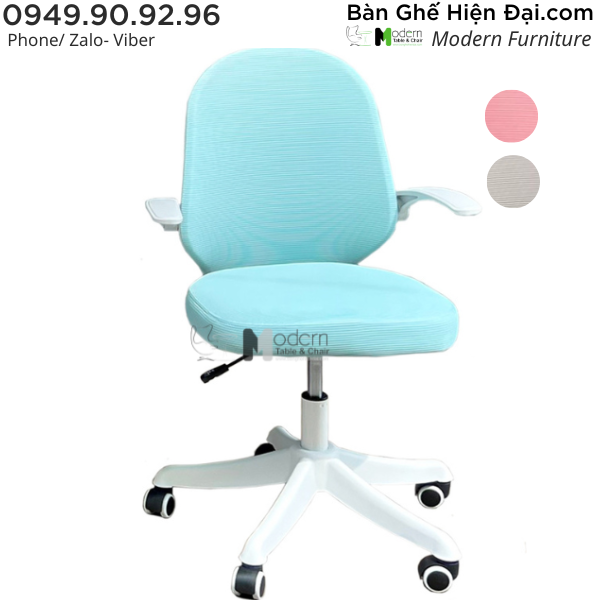 Ghế xoay làm việc tại nhà bọc nệm lưới có tay gấp gọn chân tăng giảm