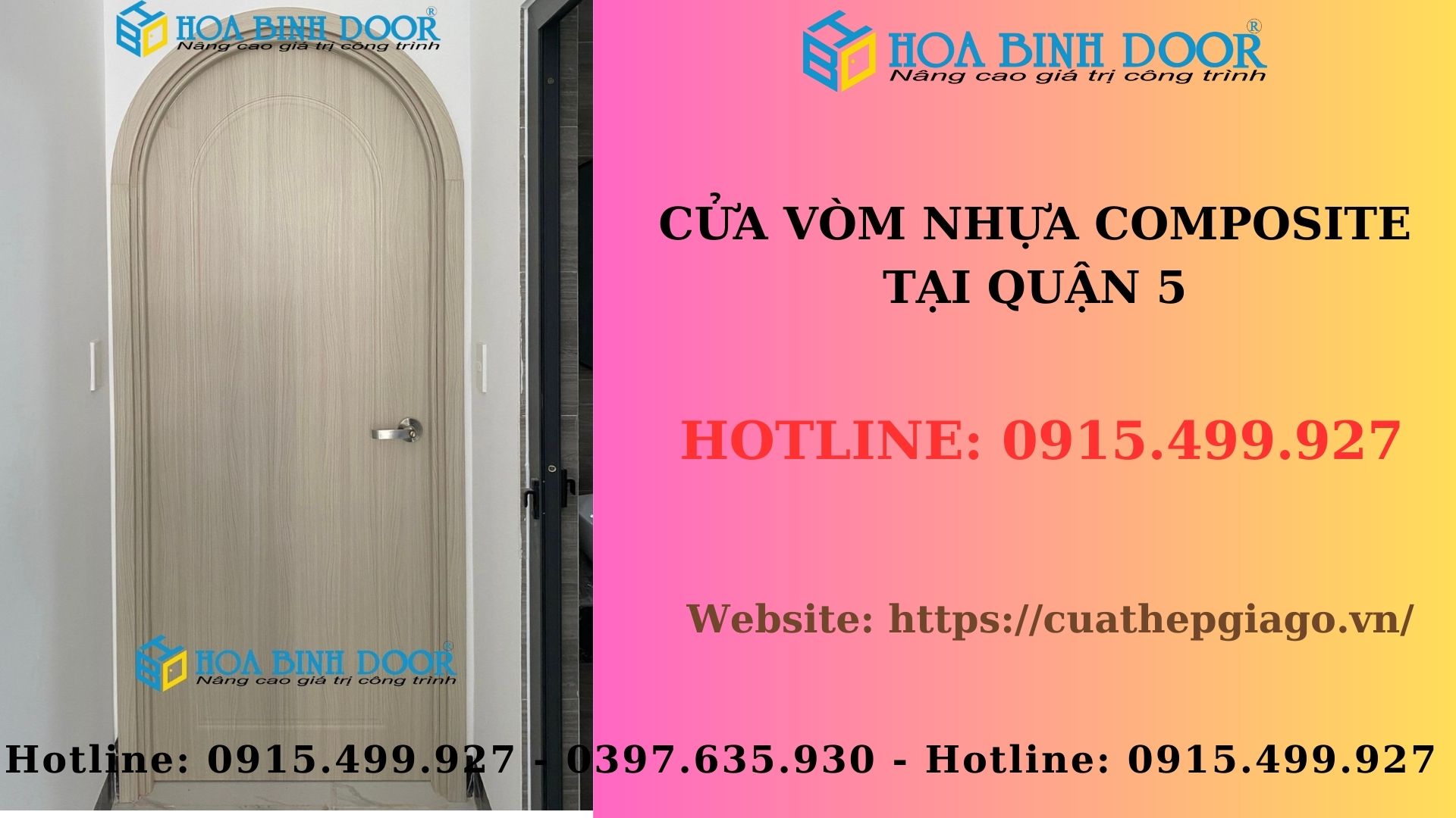 Cửa vòm Composite tại Quận 5 - Cửa nhựa phòng