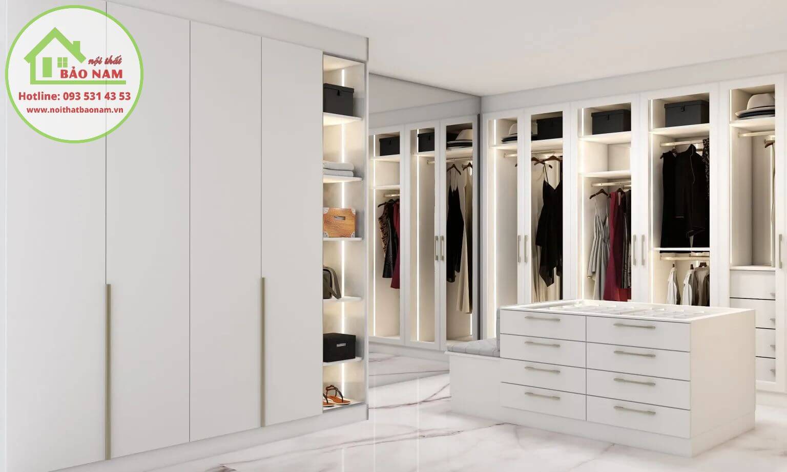 Tủ quần áo gỗ cánh kính - Thi công tủ áo cửa kính giá rẻ tphcm